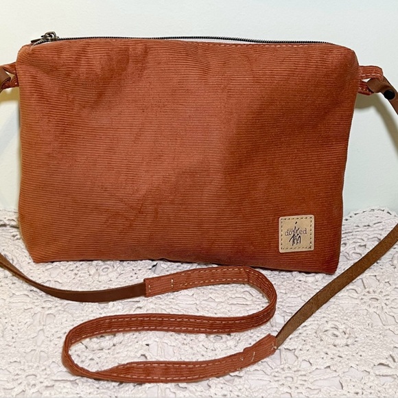 The Dotted K Handbags - Slouchy Rust Corduroy Hobo Handbag